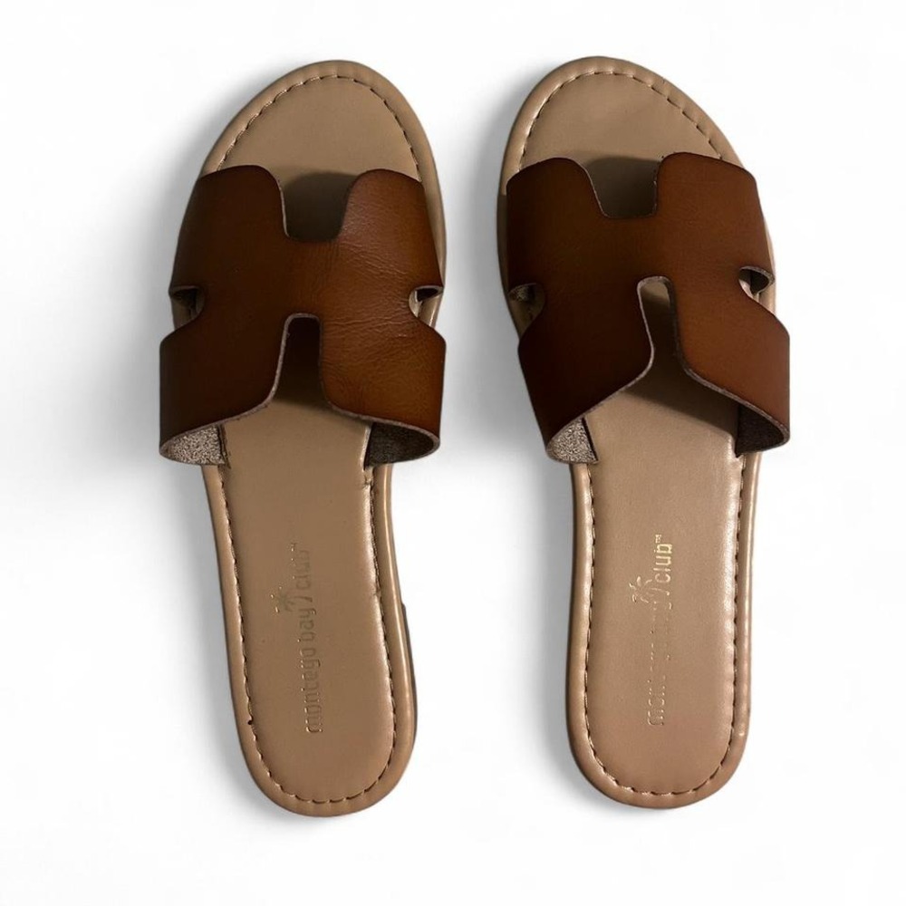 MONTEGO BAY CLUB BROWN LEATHER SANDALS